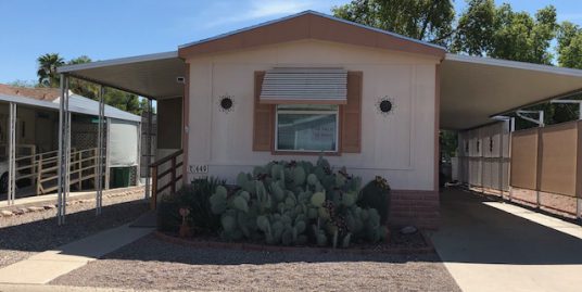 Furnished 1995 Redman 16×70 3Br 2BA in desired adult park near casino and I-19